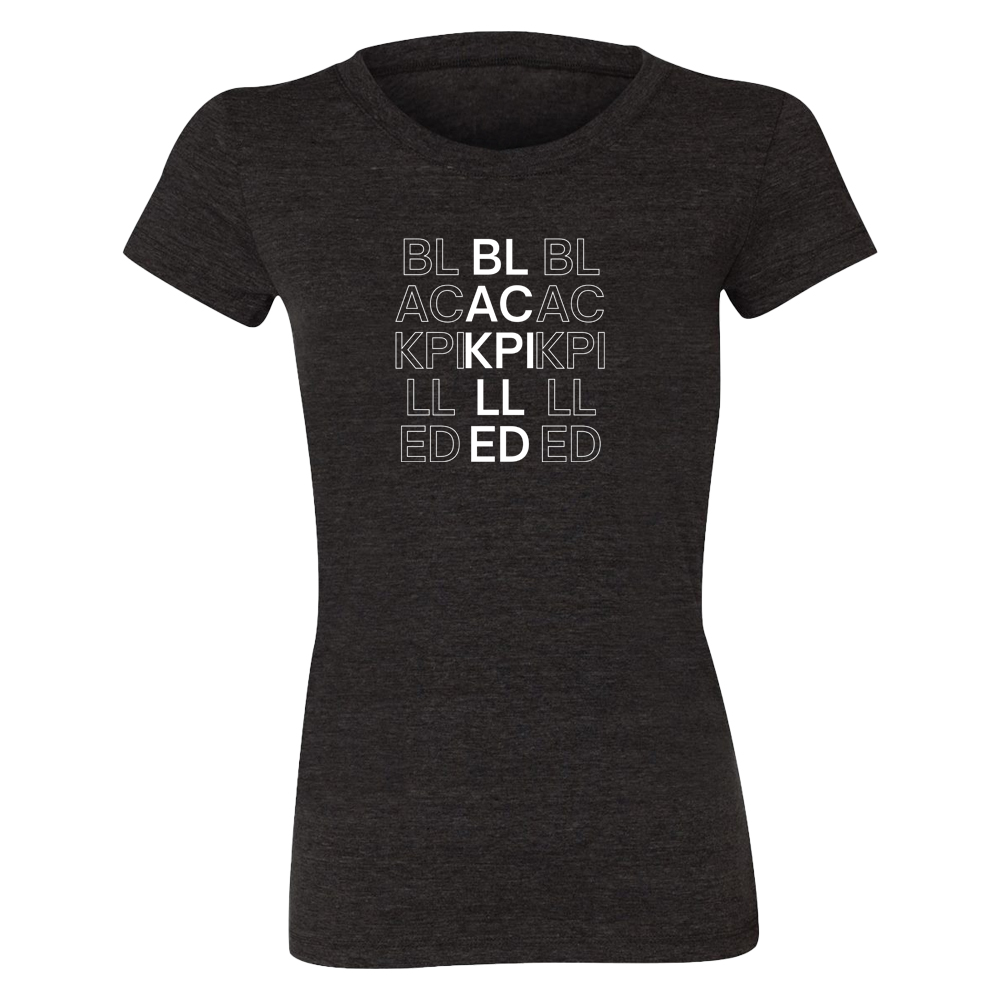 WOMEN'S BLACK PILLED SCATTERED T-SHIRT